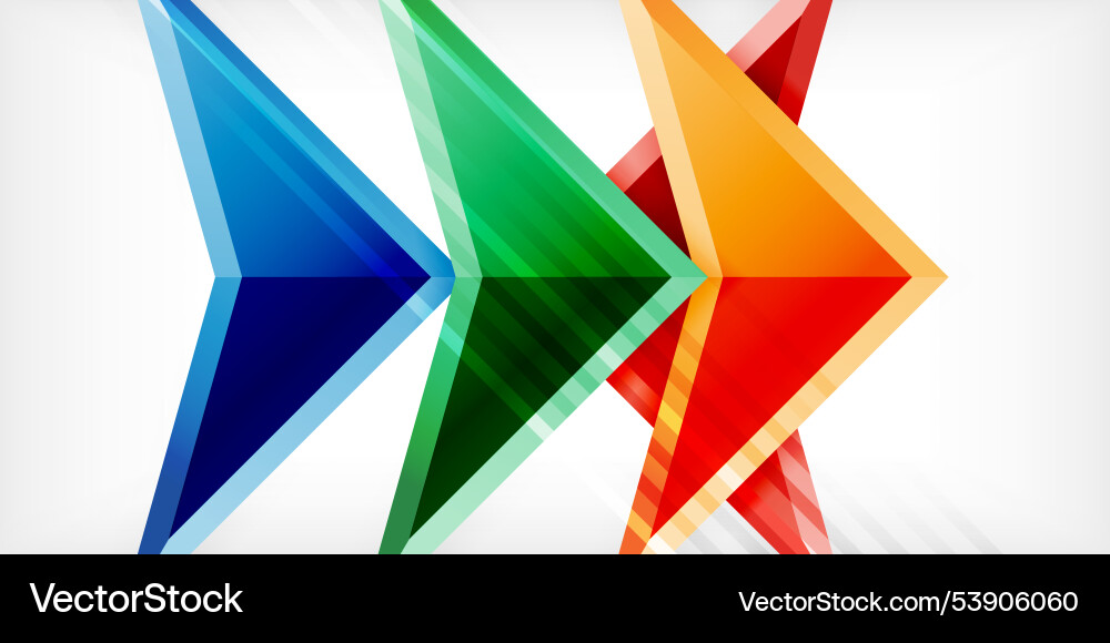 Abstract background color triangles and arrows Vector Image