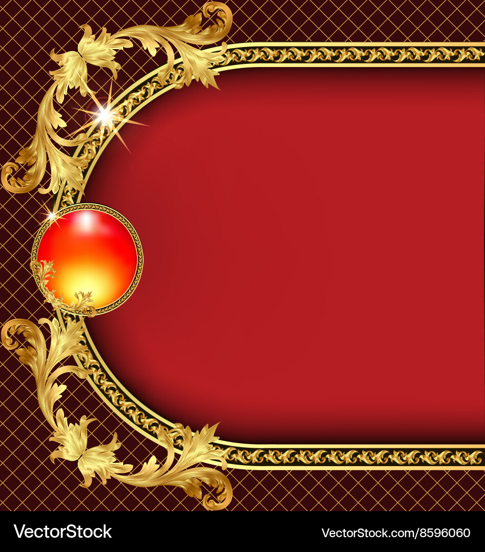 Background frame with golden pattern vector image