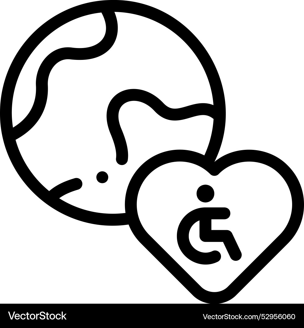 Disability icon thin linear style design isolated Vector Image