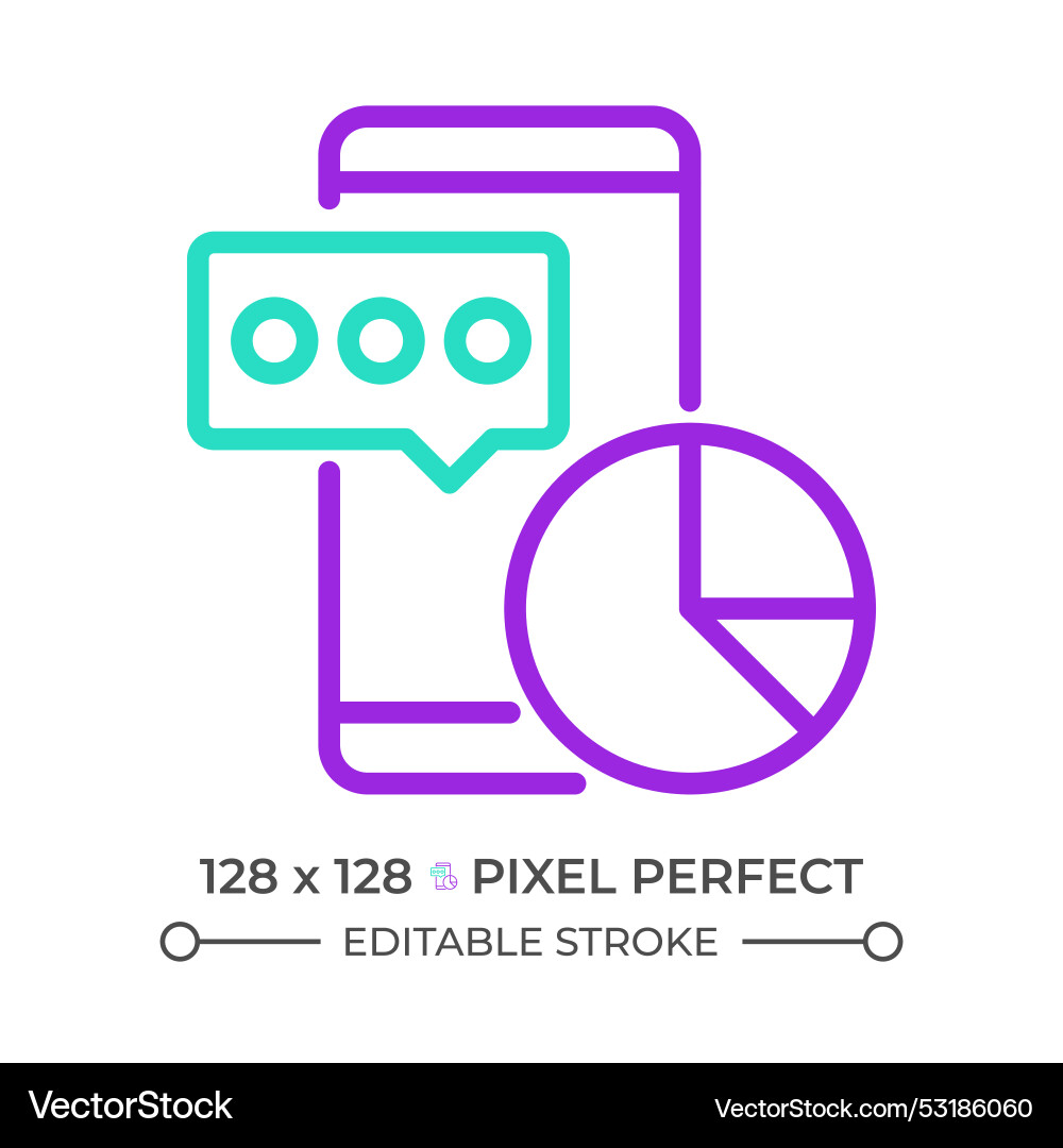 Mobile data analytics two color line icon Mobile data analytics two color line icon vector image