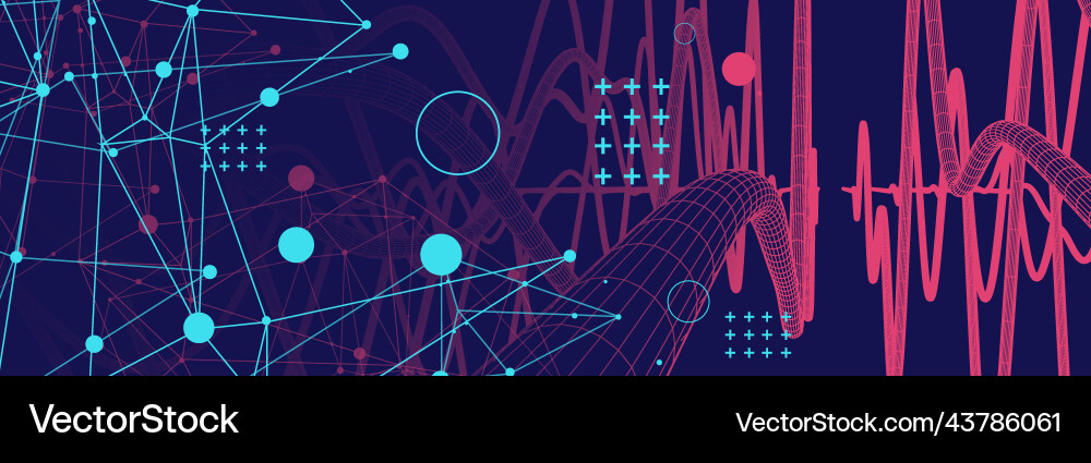 Abstract background with a wireframe dynamic Vector Image
