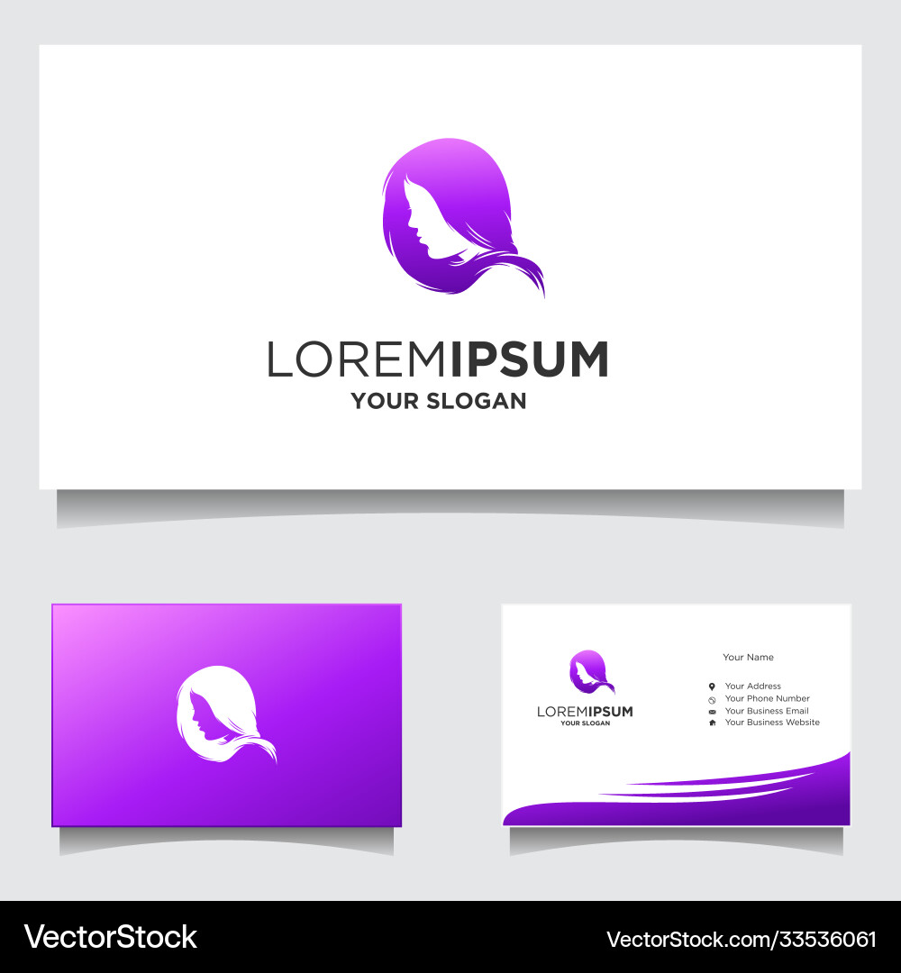 Beauty Haar Silhouette Logo Visitenkarte Beauty Haar Silhouette Logo Visitenkarte vektorbild