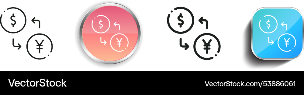 Exchange icon thin linear regular and button Exchange icon thin linear regular and button vector image