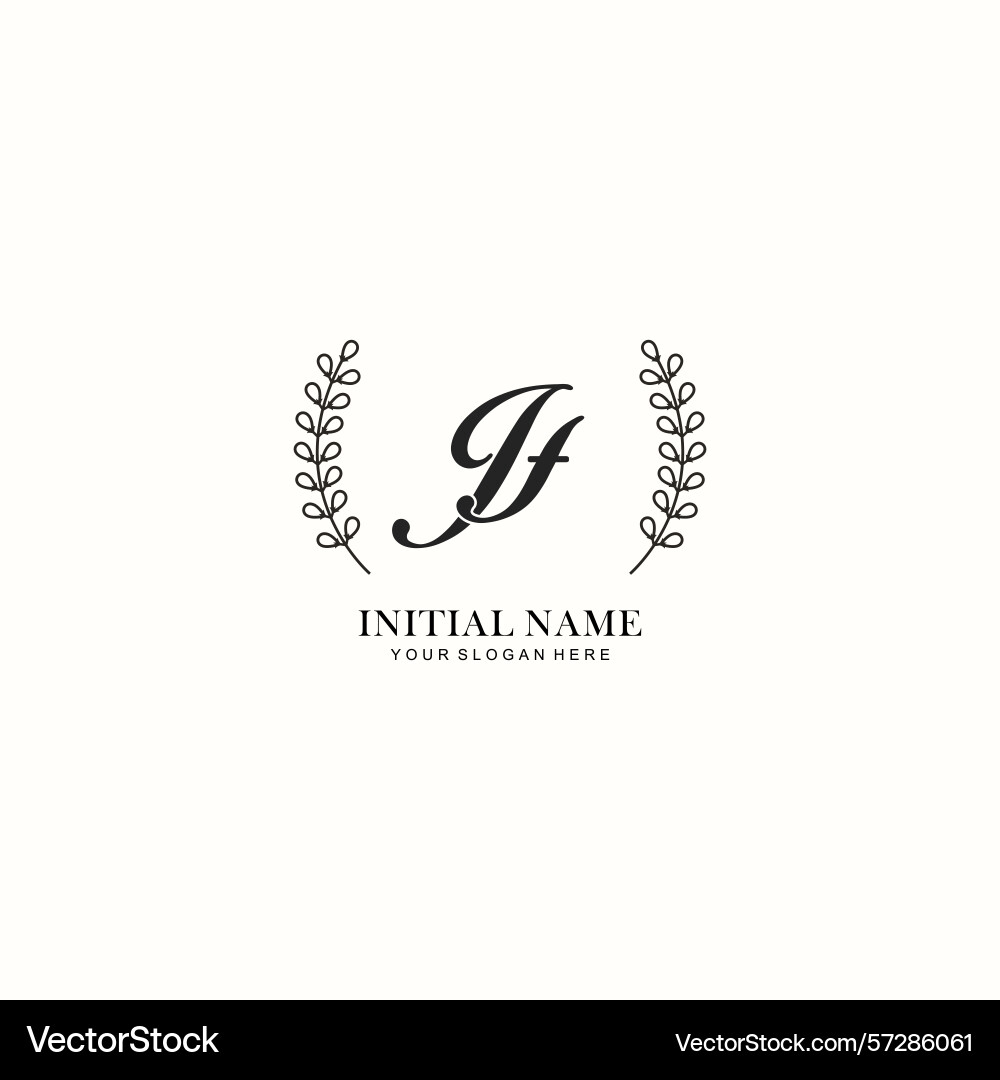 Jf initial logo templates with botanical elements Jf initial logo templates with botanical elements Vector Image