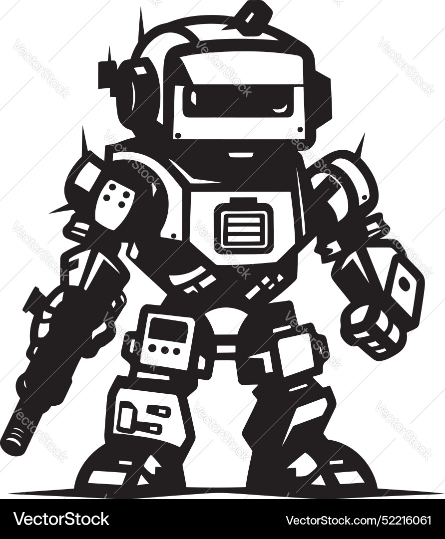 Petite Protektor süß winzige Kampf bot logo micro Petite Protektor süß winzige Kampf bot logo micro vektorbild