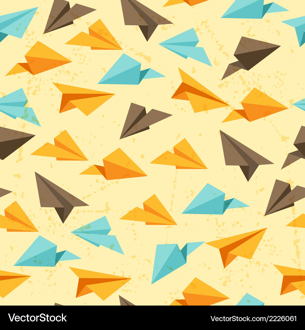Seamless pattern of paper planes in flat design Vector Image
