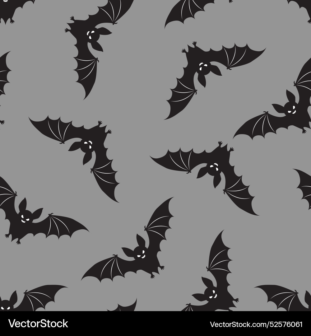Seamless pattern with bats on a gray background Seamless pattern with bats on a gray background vector image