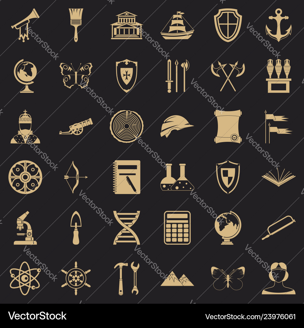 Searching icons set simple style Searching icons set simple style vector image