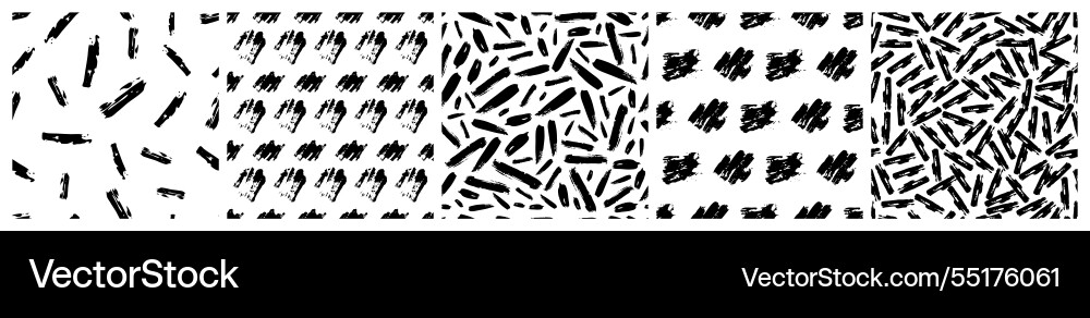 Set of seamless patterns with scribble smears Vector Image