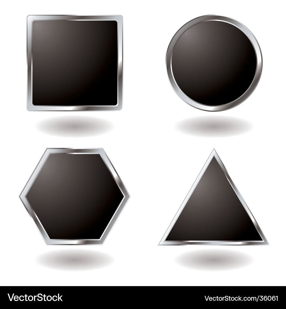 Silver button variation vector image