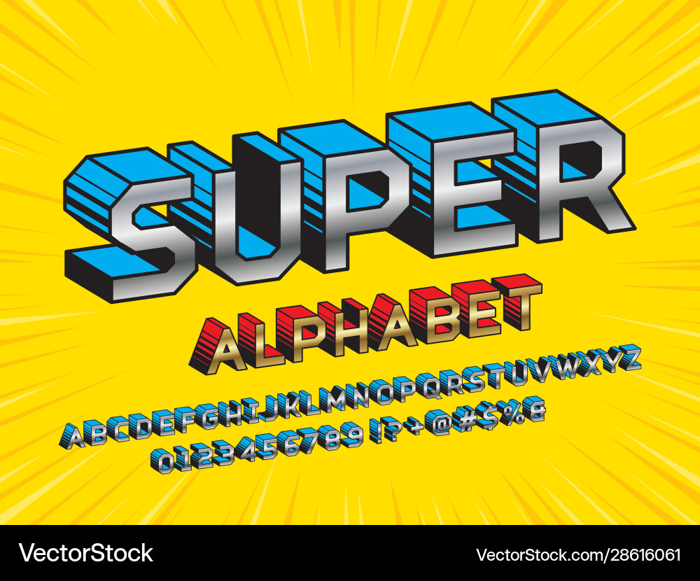 Superhero font vector image