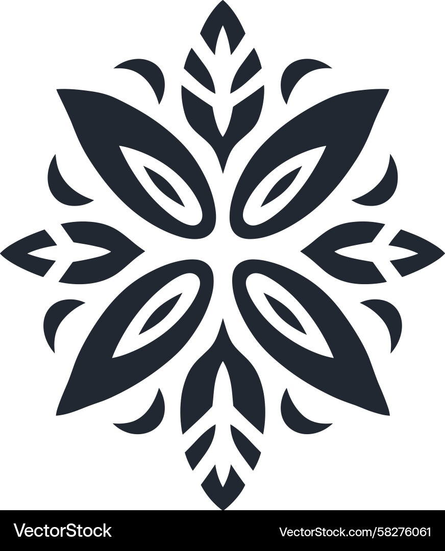 Symmetrical Abstract Leaf Pattern Vector Image