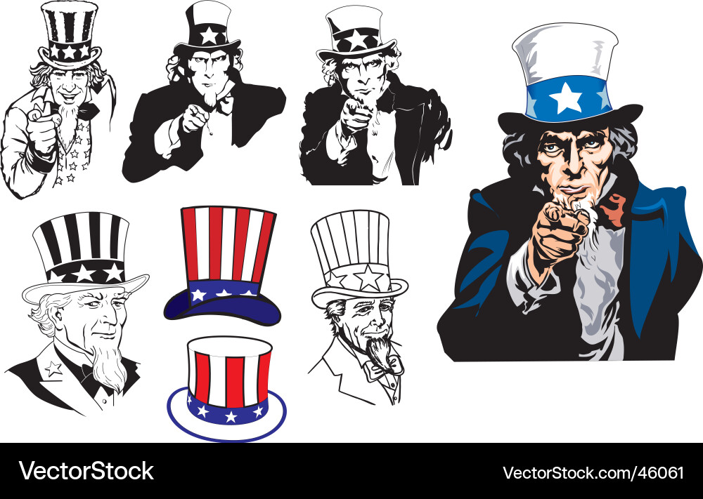 Uncle Sam Patriotic Abbildung Vektorbild