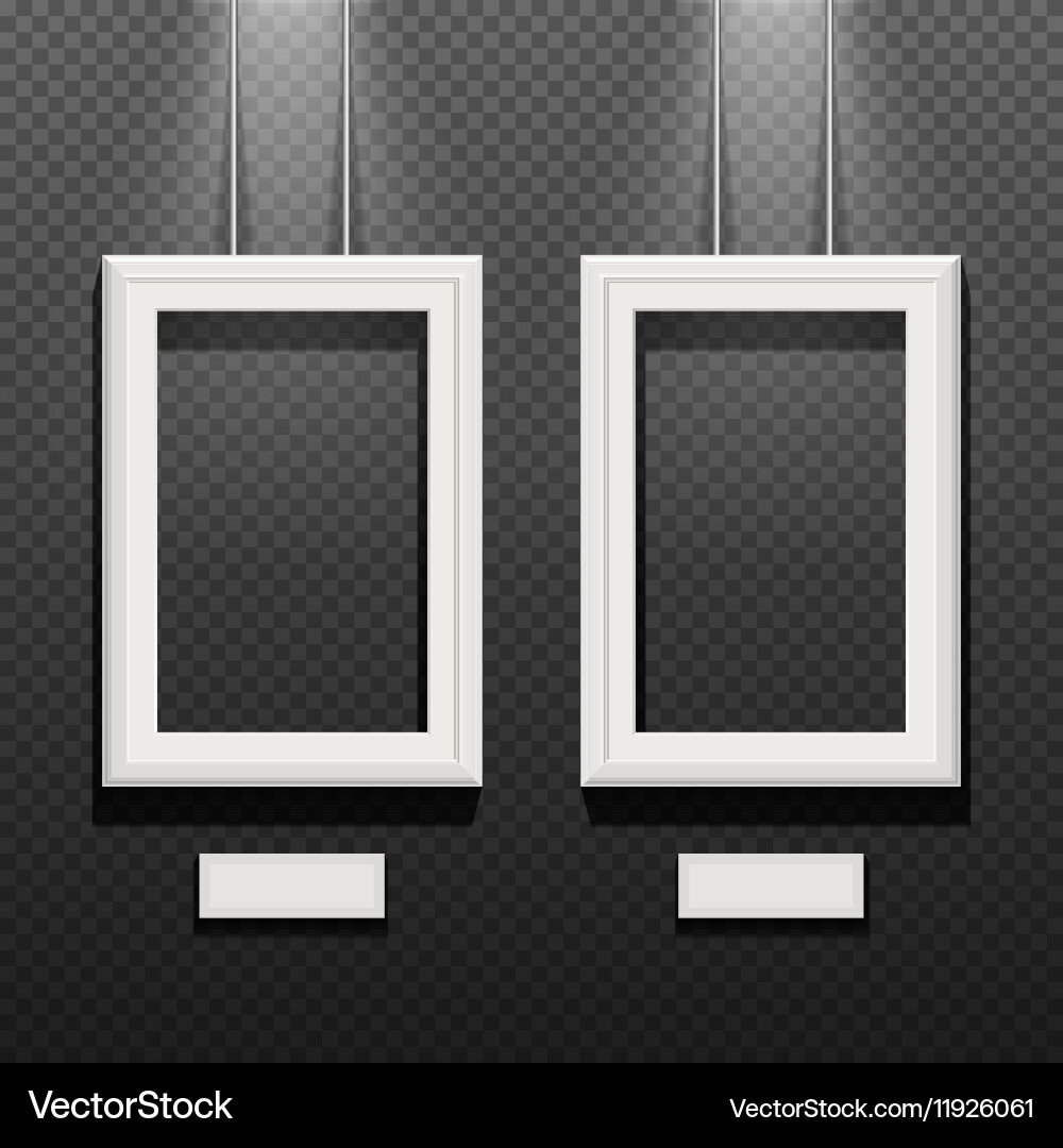 White Poster Frames auf Checkerboard Wall Vektorbild