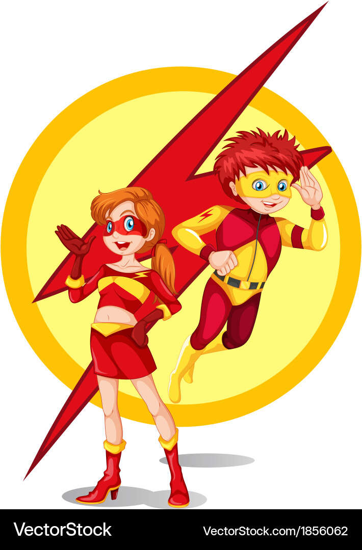 A male and female superhero Vector Image