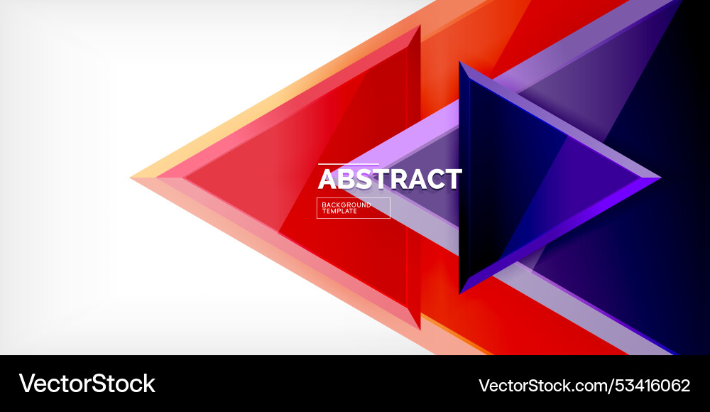Abstract background - colorful triangles with 3d Vector Image