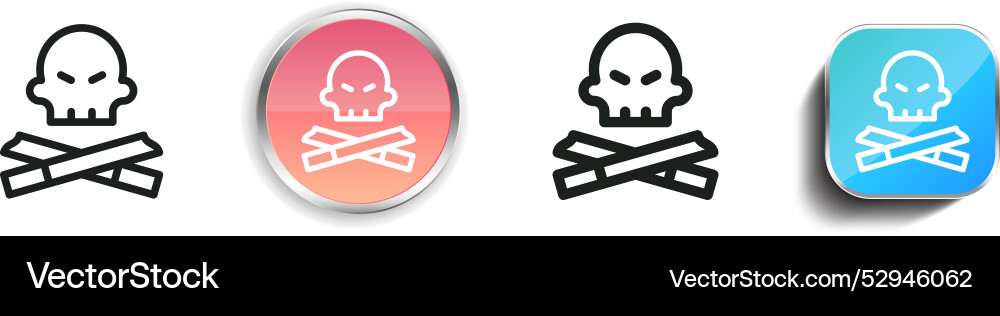 Cigarette icon thin linear regular and button Cigarette icon thin linear regular and button vector image