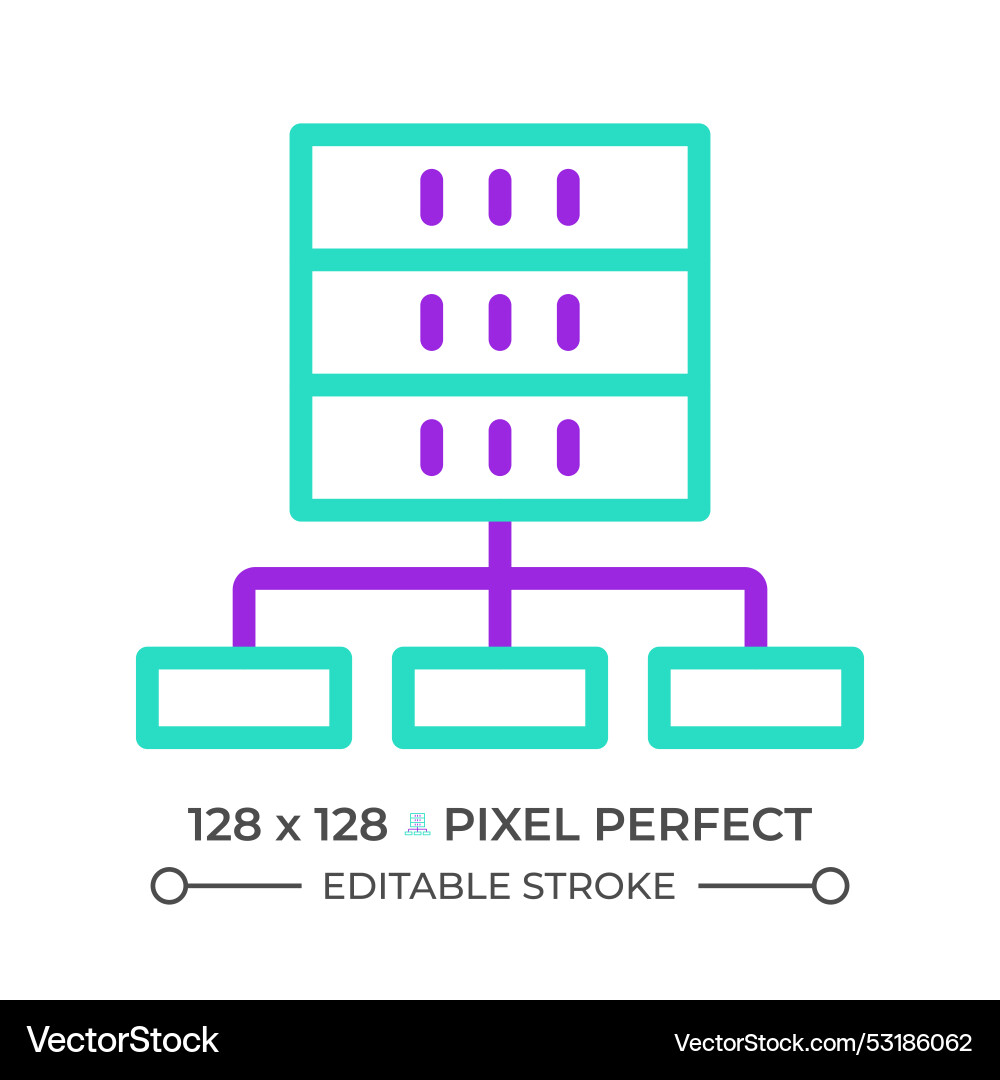 Database two color line icon Vector Image