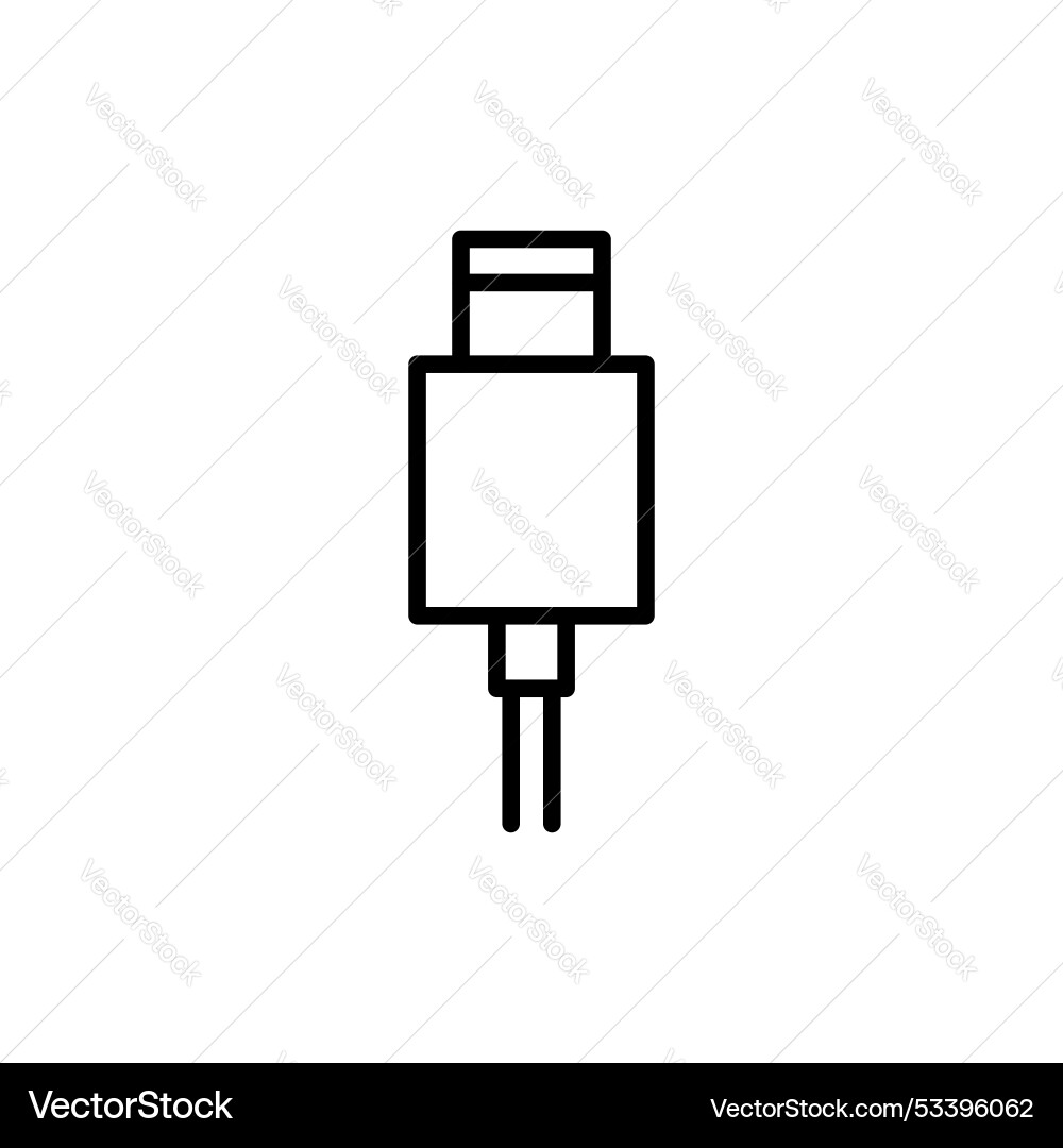 Usb type c line icon isolated on white background Usb type c line icon isolated on white background vector image