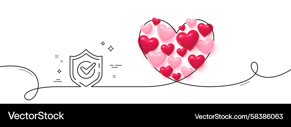 Check Mark Heart Loop Icon Vector Image