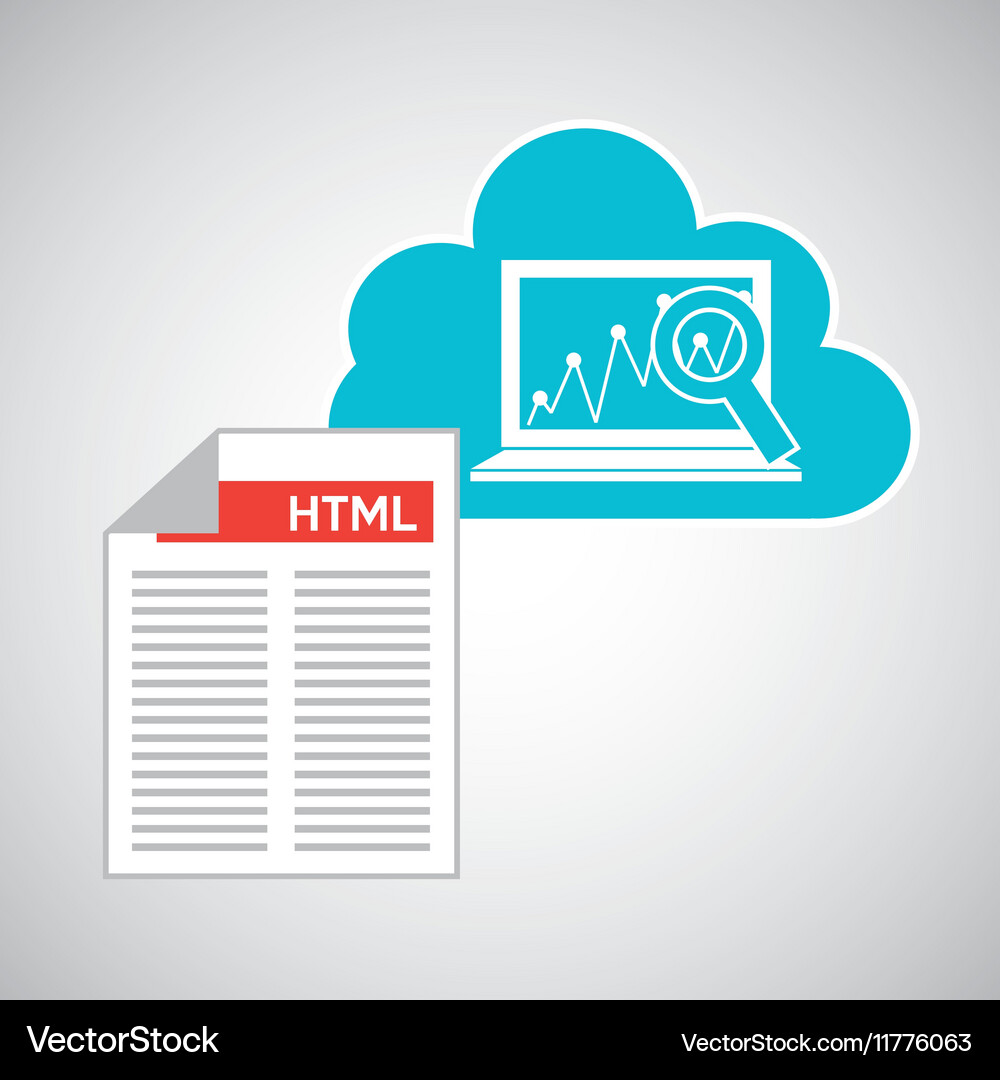 Cloud code developing laptop analytics Vector Image