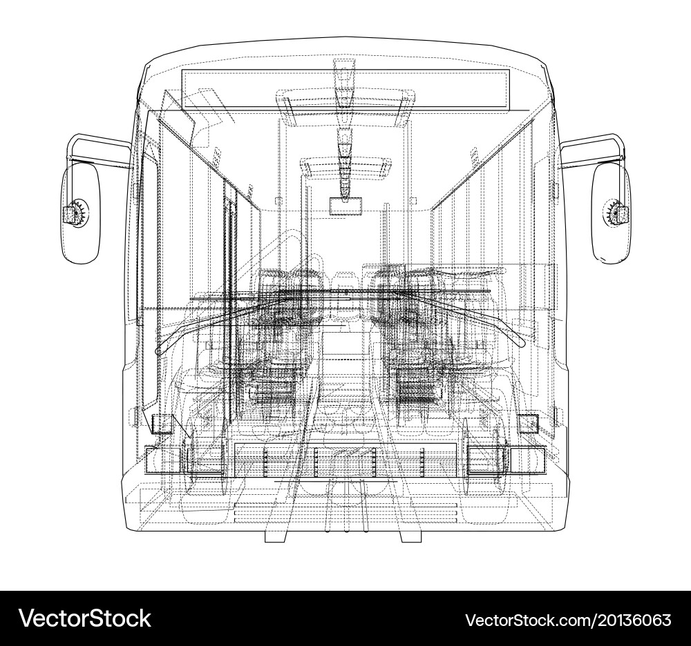 Concept city bus rendering of 3d vector image