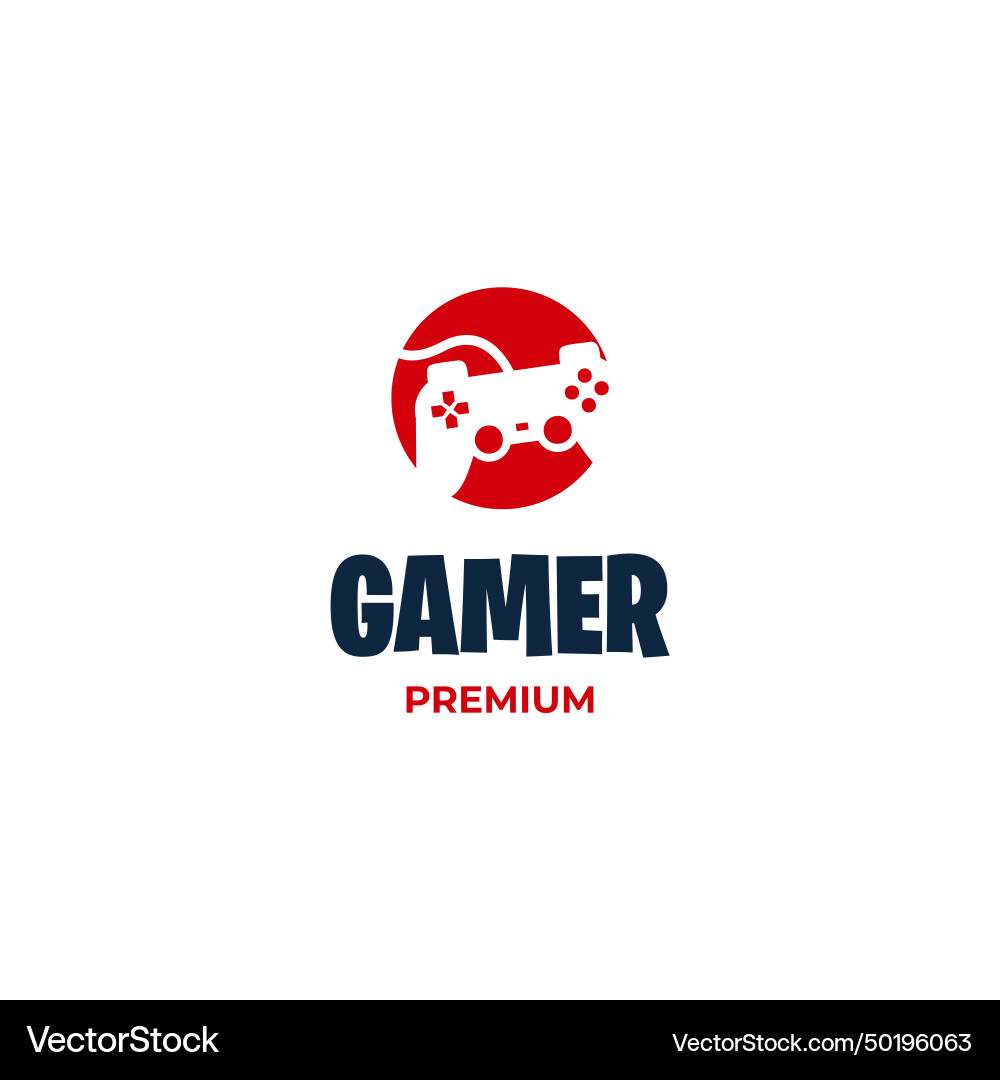 Controller logo design in the circle gamer Controller logo design in the circle gamer vector image