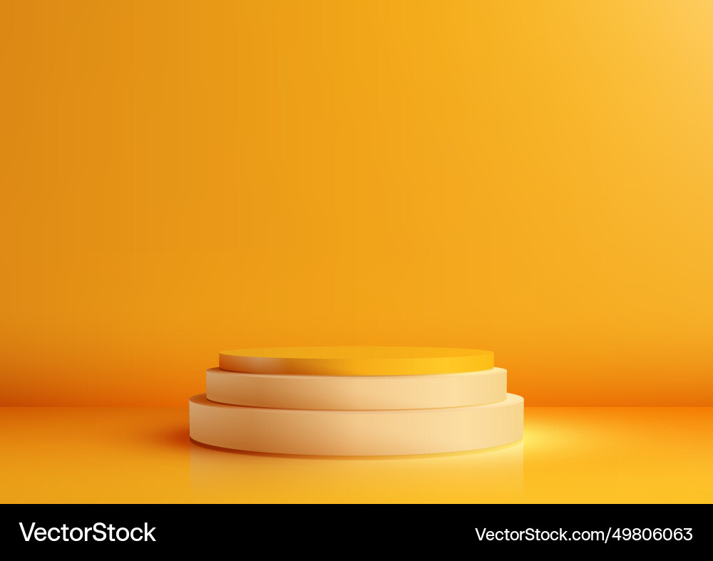 Gelbe Podium Mockup minimale Vitrine Anzeige Gelbe Podium Mockup minimale Vitrine Anzeige vektorbild