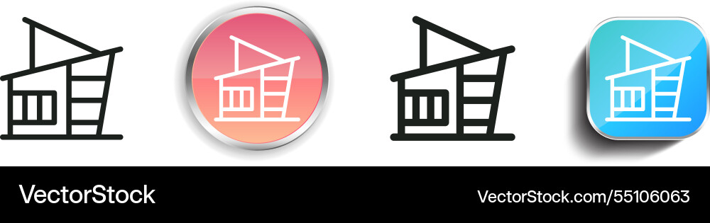 House icon thin linear regular and button style vector image