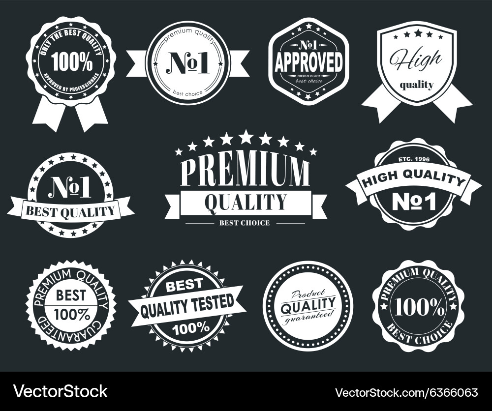 Premium Quality Labels & Stamps Vector Image