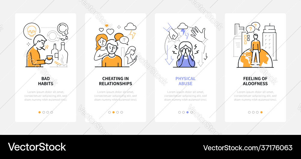 Psychological problems - line design style web Psychological problems - line design style web vector image