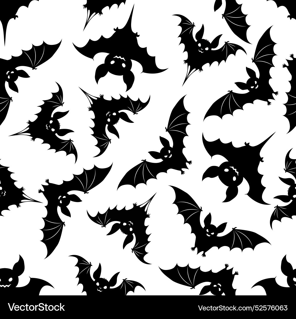 Seamless pattern with bats on a white background Seamless pattern with bats on a white background vector image
