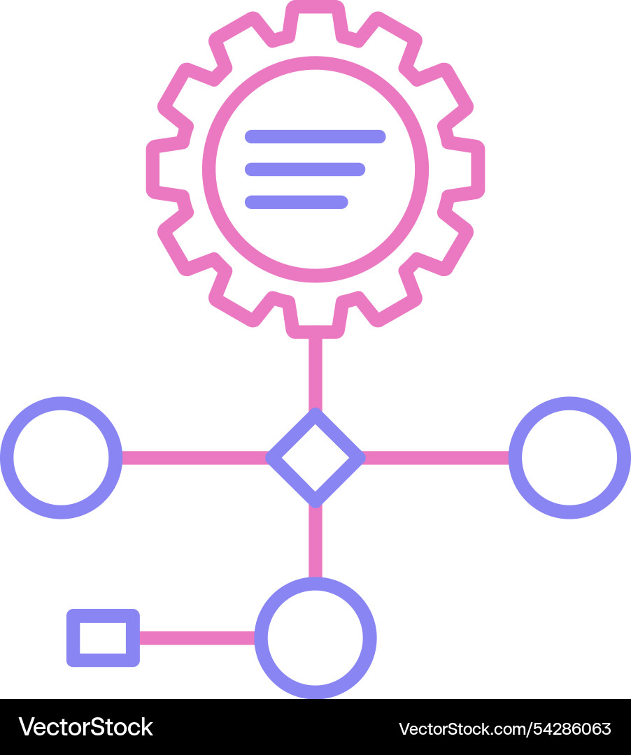 Workflow line two colour icon Vector Image