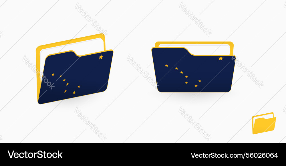 Alaska flag on two type of folder icon Vector Image