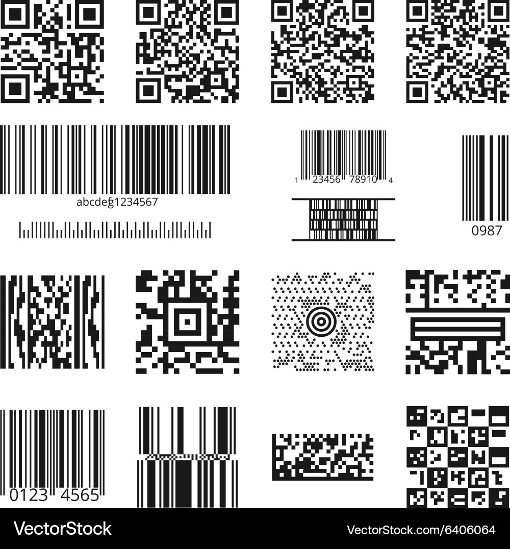 Barcode and QR Code Collection Vector Image