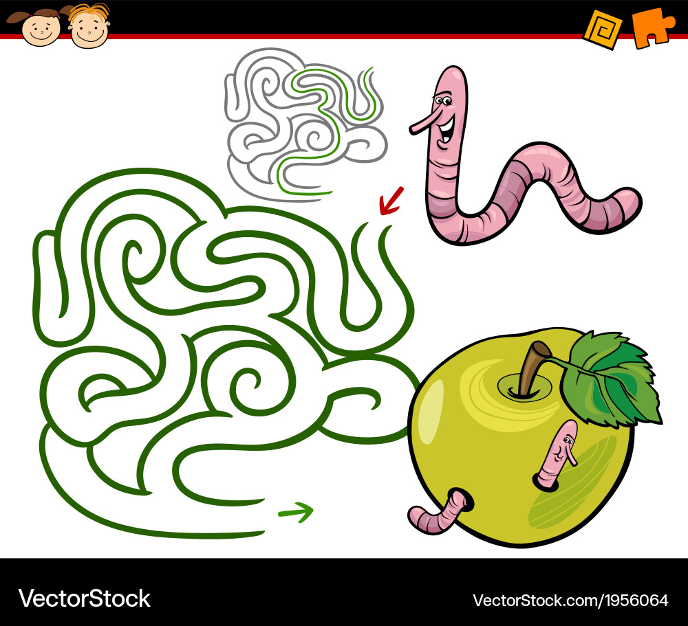 Cartoon maze or labyrinth game Royalty Free Vector Image