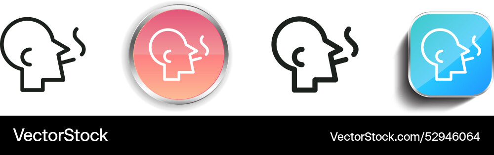 Cigarette icon thin linear regular and button vector image