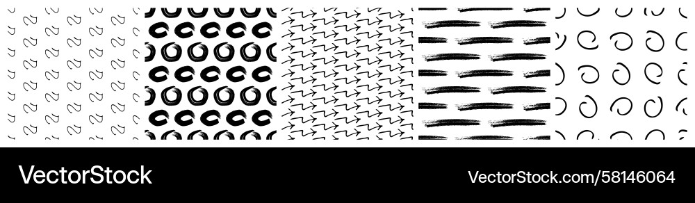 Dark Scribble Seamless Pattern Vector Image