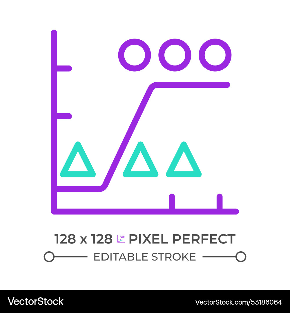 Data analytics two color line icon Royalty Free Vector Image