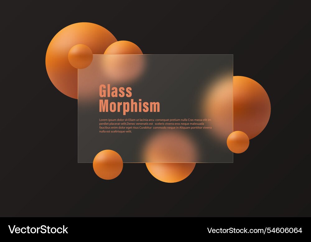 Glass morphism design with frosted partition Glass morphism design with frosted partition vector image