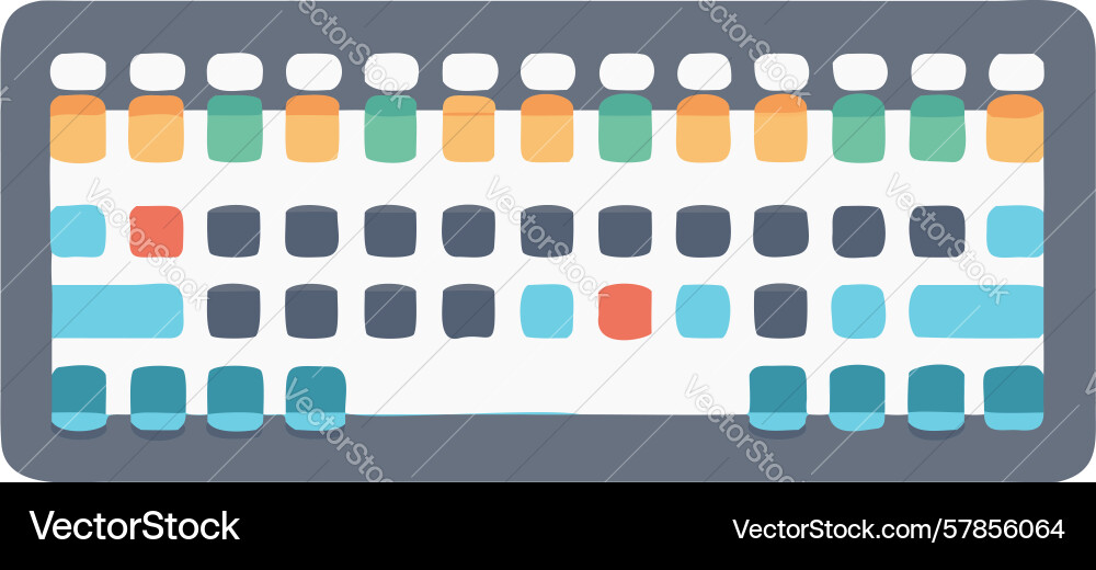 Gradient keyboard layout modern input device vector image