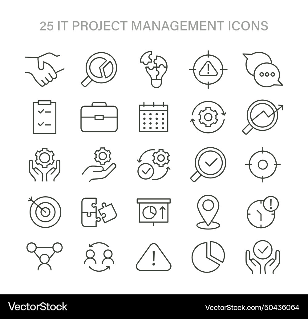 It project management set comprehensive icons Vector Image
