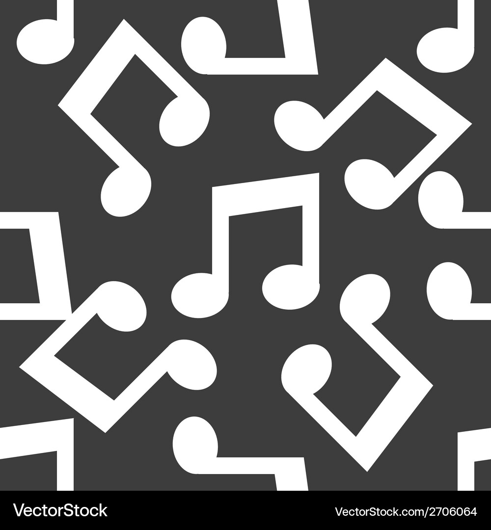 Music note web icon flat design seamless pattern Vector Image