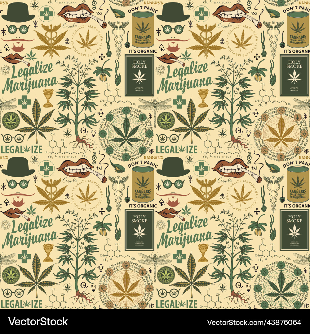 Retro Marijuana Legalization Pattern vector image