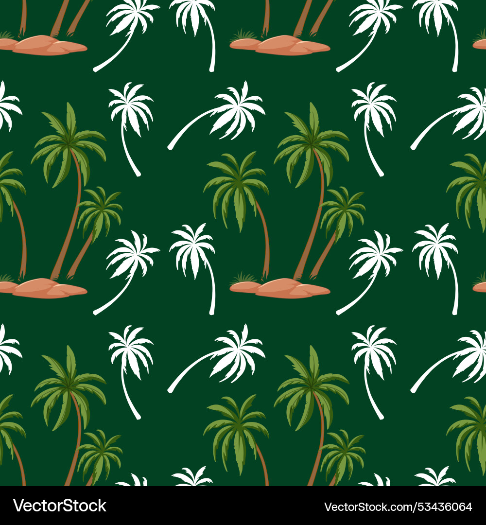 Seamless pattern with palm trees and islands Seamless pattern with palm trees and islands vector image