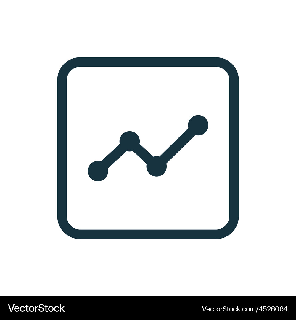 Up diagram icon rounded squares button Vector Image