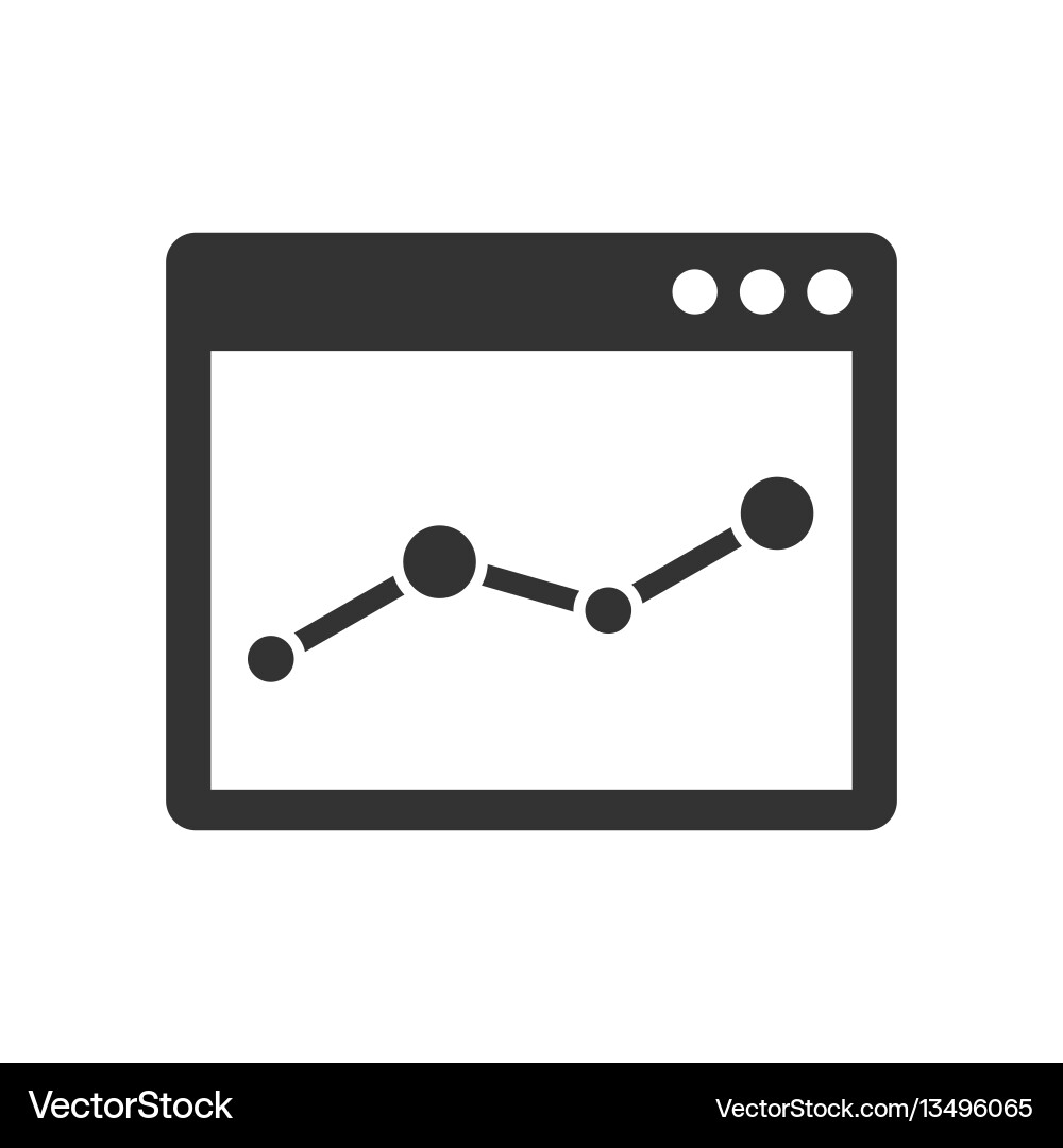 Browser window with chart icon Browser window with chart icon vector image