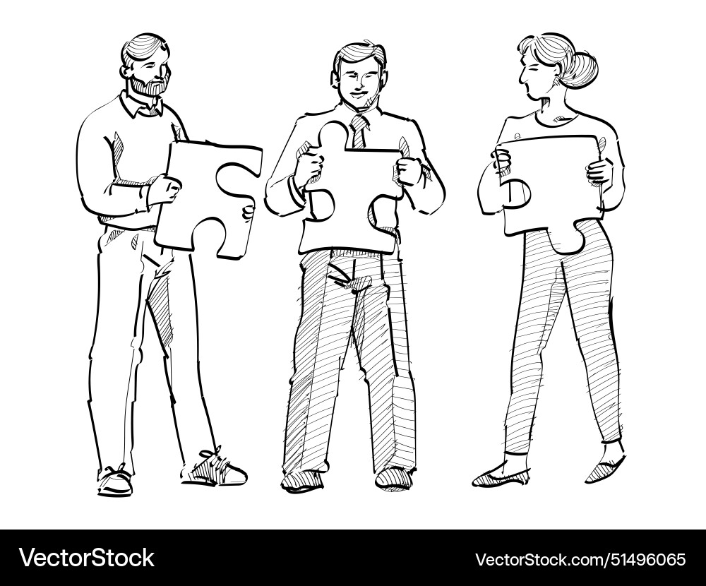 Business metaphor concept of problem solving team Business metaphor concept of problem solving team vector image