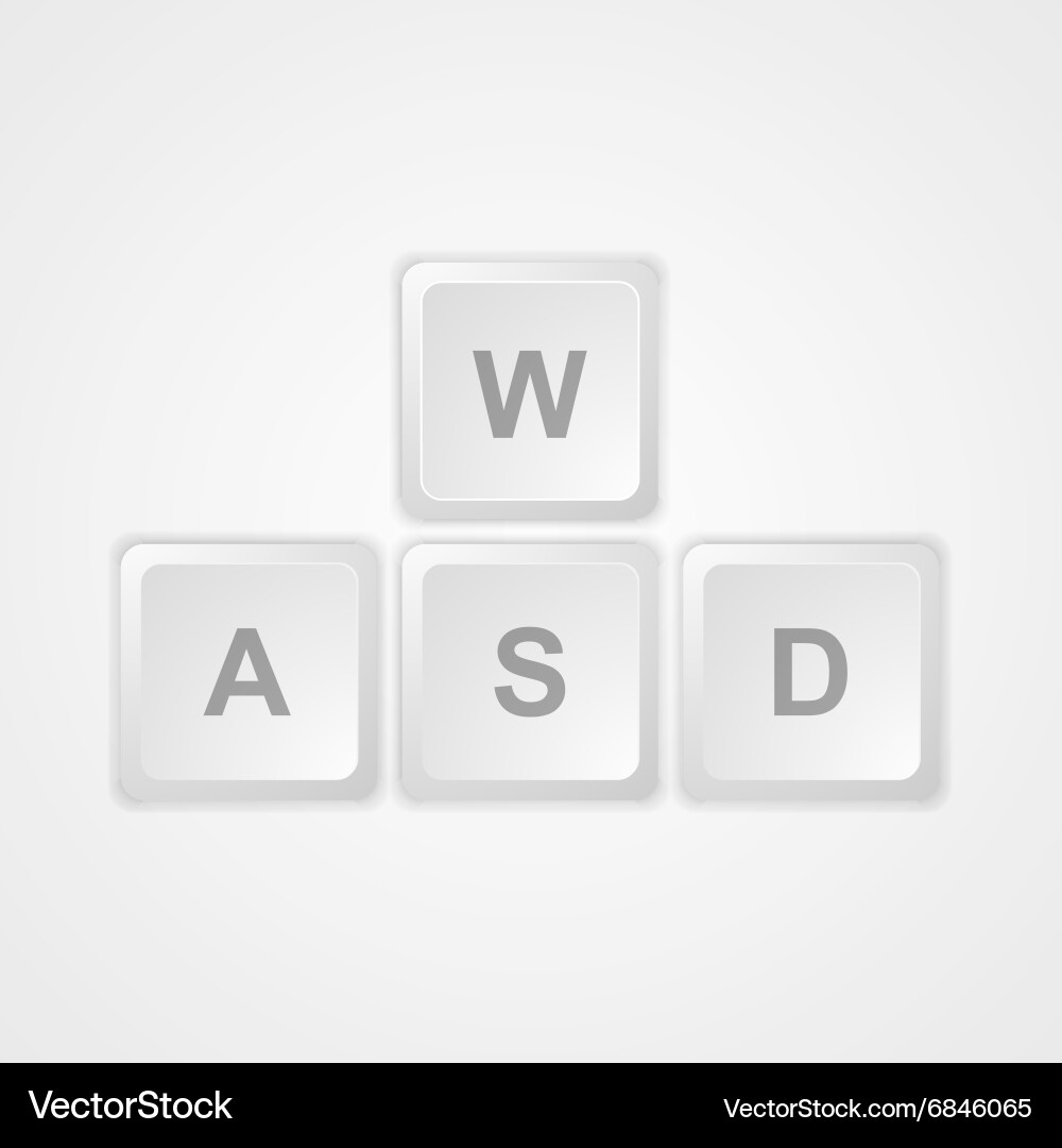 Computer keyboard wasd gaming buttons vector image