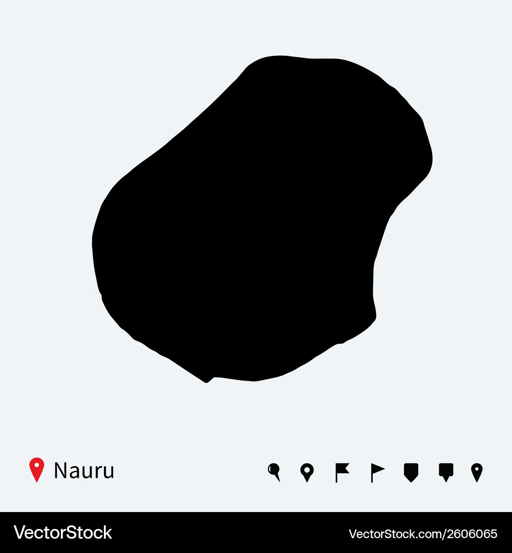 Detailed Map of Nauru with Navigation Icons Vector Image